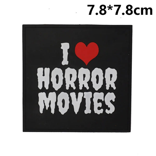 Horror 'I Love Horror Movies' PVC Rubber Patch