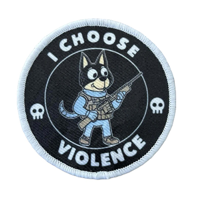 Bluey ‘I Choose Violence’ Embroidered Velcro Patch