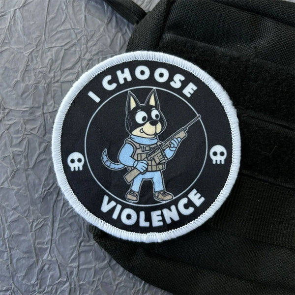 Bluey ‘I Choose Violence’ Embroidered Velcro Patch