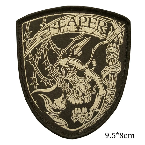 Skull 'Reaper' Embroidered Velcro Patch