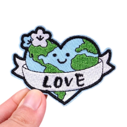 Planet Heart Earth 'Love' Embroidered Patch