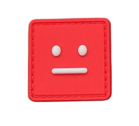 Cute Smiley 'Square Face' PVC Rubber Velcro Patch