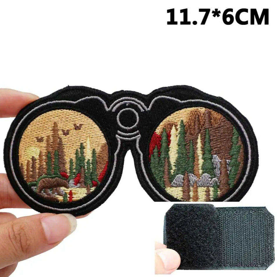 Outdoor Adventure 'Binocular' Embroidered Velcro Patch