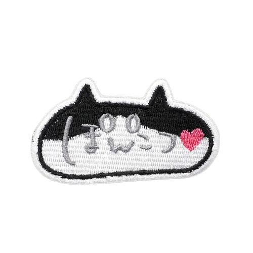 Cute 'Chubby Cat' Embroidered Velcro Patch