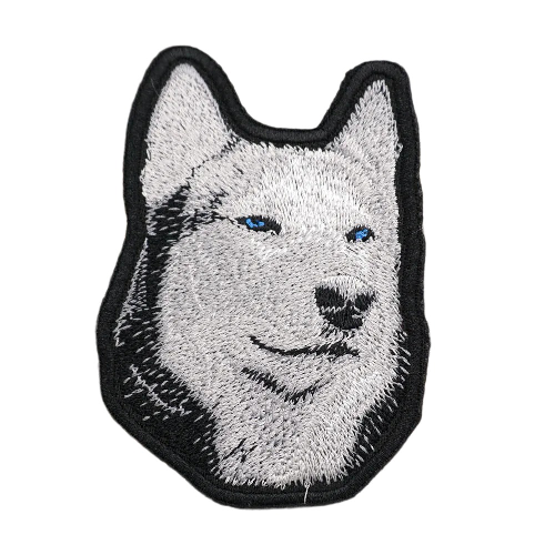 Siberian Husky 'Head' Embroidered Velcro Patch