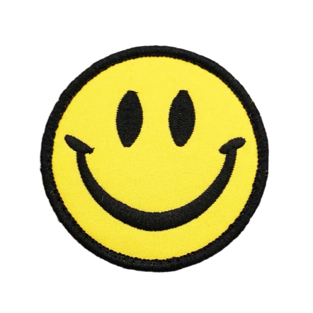 Funny Emoji 'Smiley 1.0' Embroidered Velcro Patch