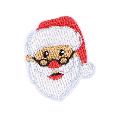 Christmas 'Santa Claus Head | Eyeglasses' Embroidered Patch
