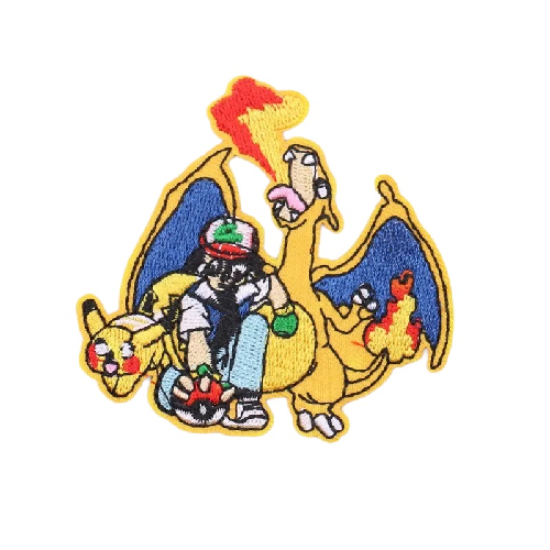 Pocket Monster 'Ash | Pikachu | Charizard' Embroidered Patch