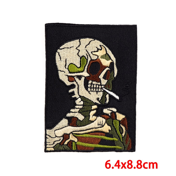 Camouflage Skull 'Smoking' Embroidered Patch