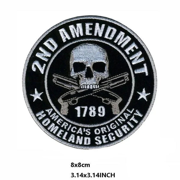 Emblem '2nd Amendment | Skull and Guns' Embroidered Patch