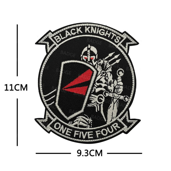 Military Tactical 'VF-154 Black Knights | Shield' Embroidered Velcro Patch