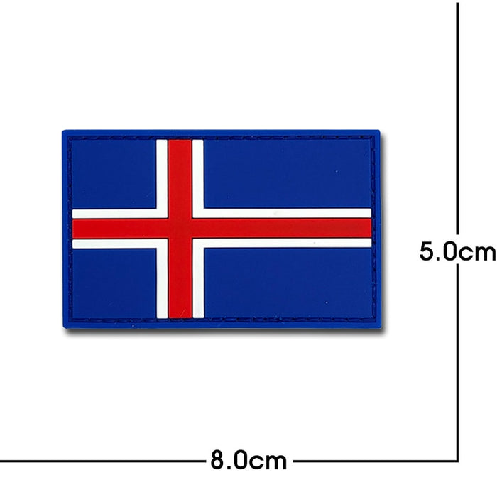 Iceland Flag PVC Rubber Velcro Patch