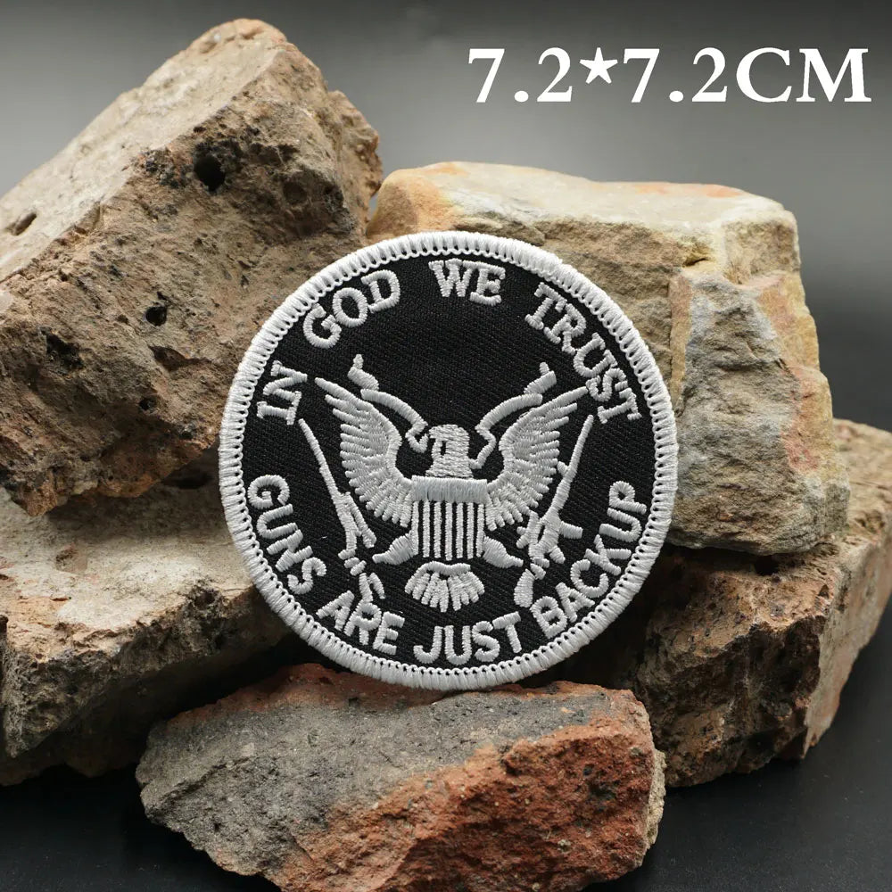 Military Tactical 'In God We Trust | Guns Are Just Backup' Embroidered Patch