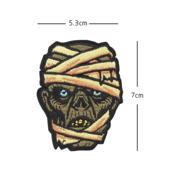 Mummy 'Head' Embroidered Velcro Patch