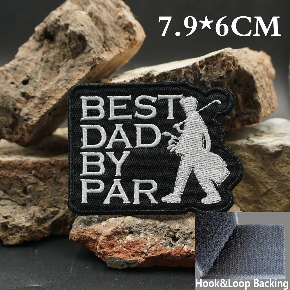 Best Dad by Par Embroidered Velcro Patch