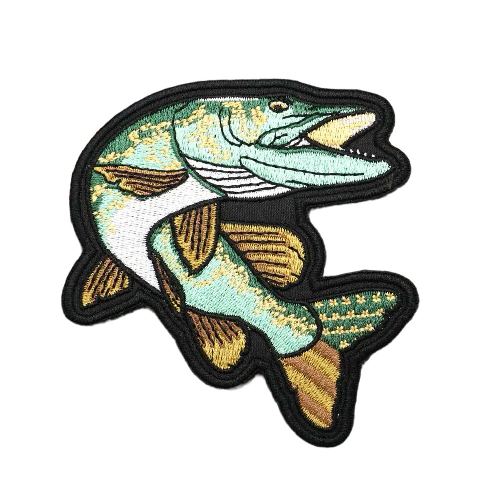 Northern Pike 'Swim Left' Embroidered Velcro Patch