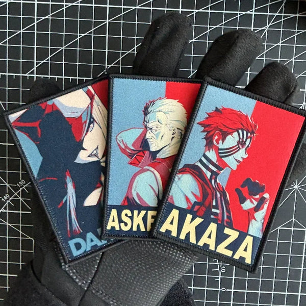 Anime Characters 'Set of 3' Embroidered Velcro Patch