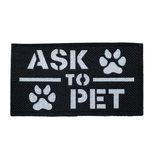 Service Dog 'Ask To Pet | Reflective' Embroidered Velcro Patch