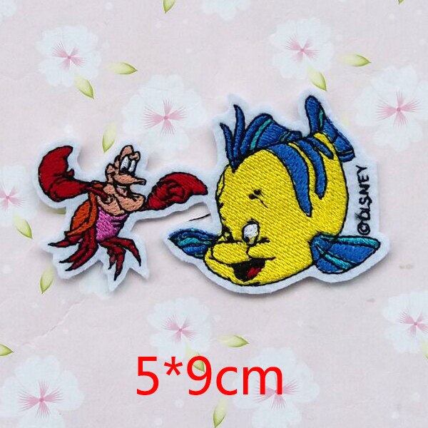 The Little Mermaid 'Sebastian and Flounder' Embroidered Patch