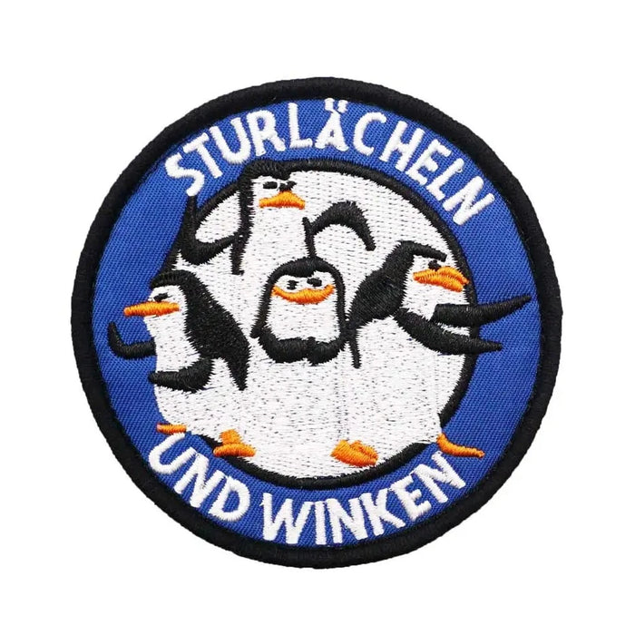 Penguins of Madagascar 'Sturlacheln Und Winken' Embroidered Velcro Patch