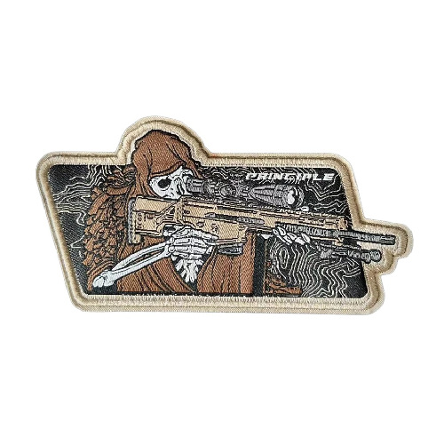 Tactical Skull 'Sniper Rifle' Embroidered Velcro Patch
