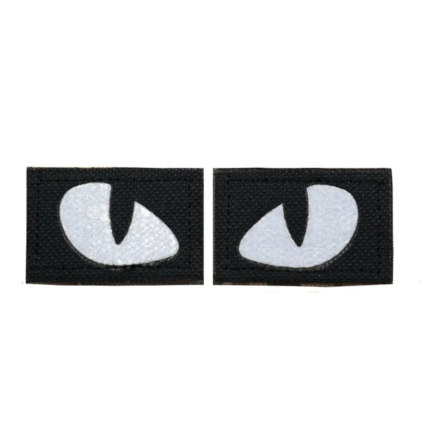 Cat Eyes 'Reflective' Embroidered Velcro Patch