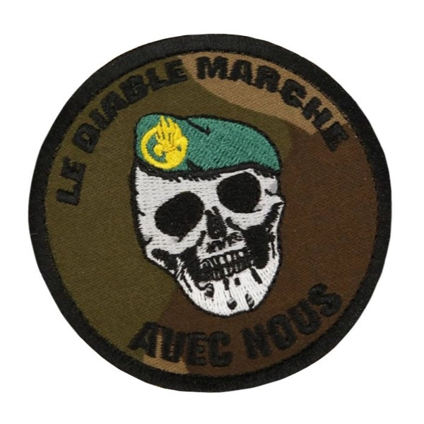 Foreign Legion 'Skull | Le Diable Marche Avec Nous' Embroidered Velcro Patch