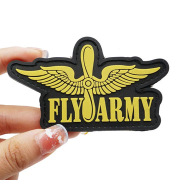 Fly Army 'Prop and Wings' PVC Rubber Velcro Patch