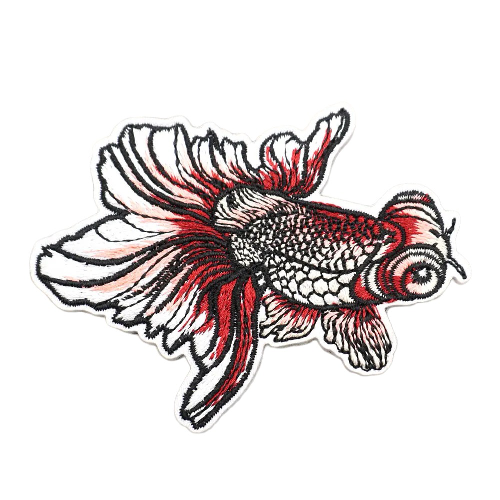 Butterfly Telescope Goldfish Embroidered Velcro Patch