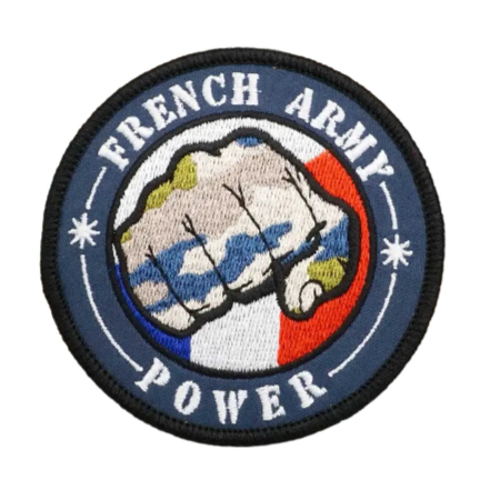 Military Tactical 'French Army Power | Fist' Embroidered Velcro Patch