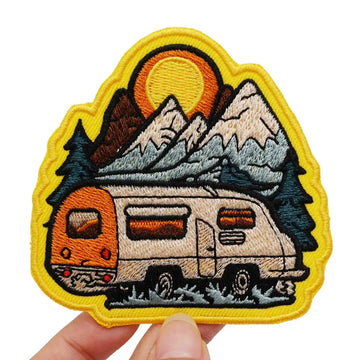 Outdoor Adventure 'Camping Car' Embroidered Velcro Patch
