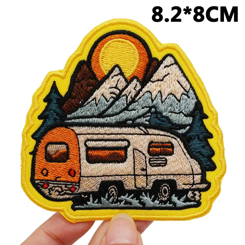 Outdoor Adventure 'Camping Car' Embroidered Patch