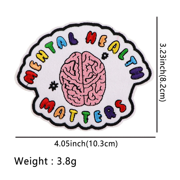 Quote 'Mental Health Matters | Brain 1.0' Embroidered Patch