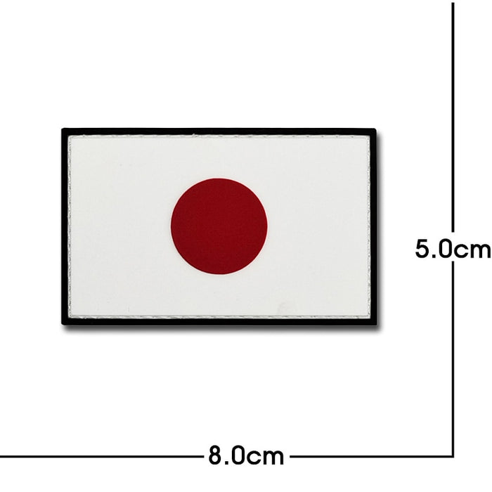 Japan Flag PVC Rubber Velcro Patch