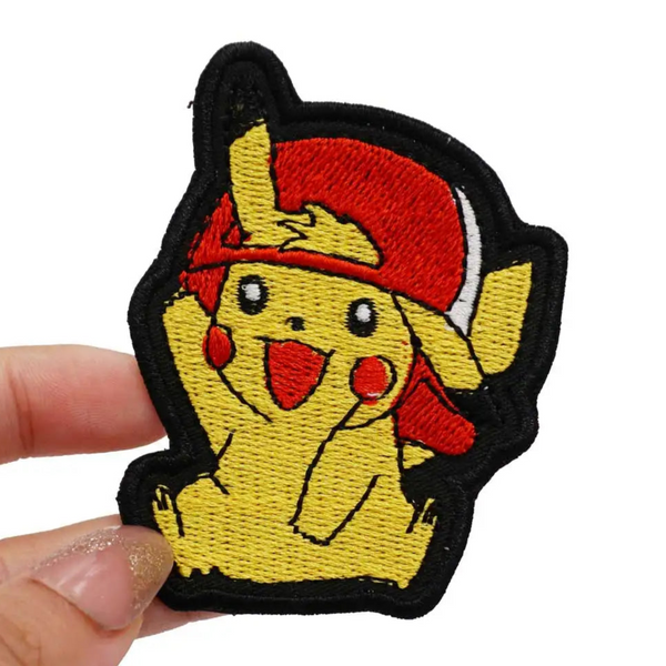 Pocket Monster 'Pikachu | Wearing Cap' Embroidered Velcro Patch