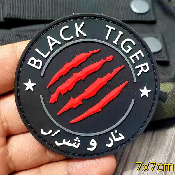 Black Tiger 'Claw Scratch' PVC Rubber Velcro Patch