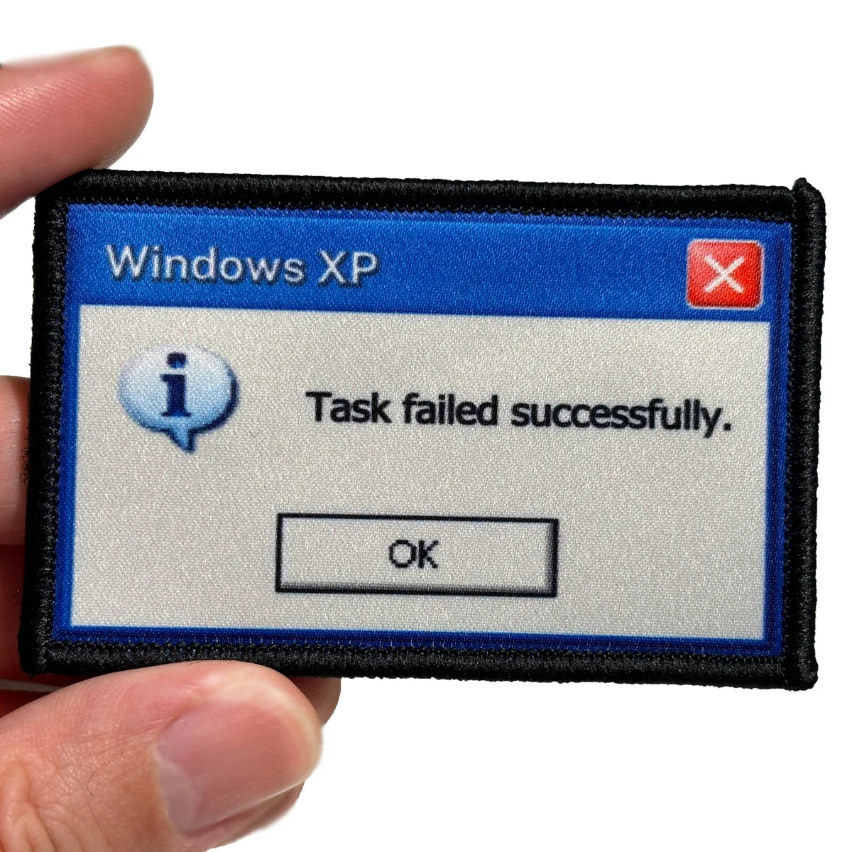 Task Error Computer Meme Computer Meme 'Task Failed Successfully' Embroidered Velcro Patch