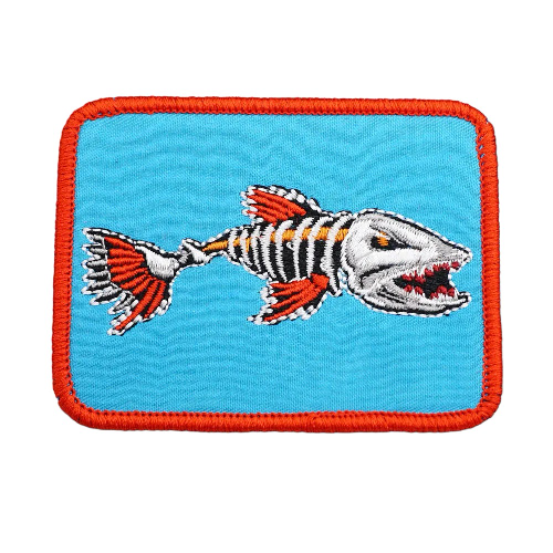 Fish Bone 'Square' Embroidered Velcro Patch