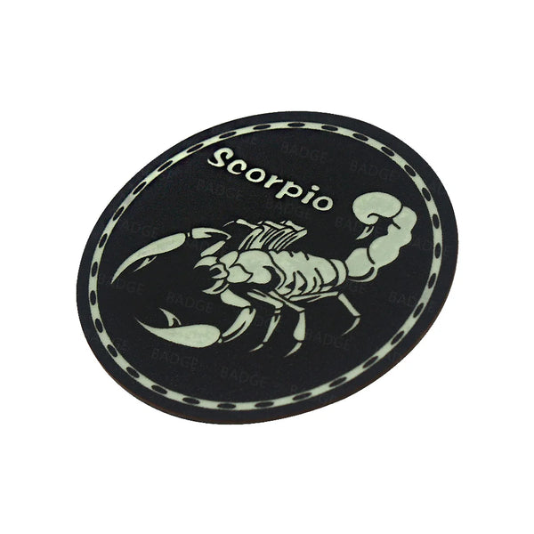 Luminous Scorpio 'Round' PVC Rubber Velcro Patch