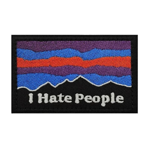 Mountains 'I Hate People' Embroidered Velcro Patch