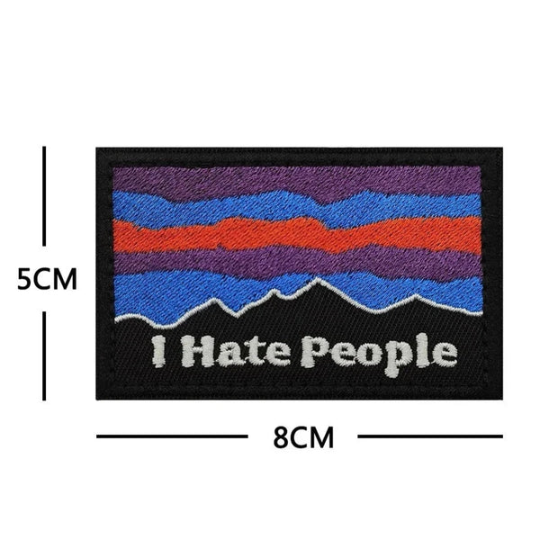 Mountains 'I Hate People' Embroidered Velcro Patch