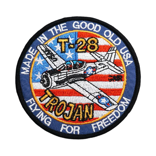 Military Tactical 'T-28 Trojan Aircraft' Embroidered Velcro Patch