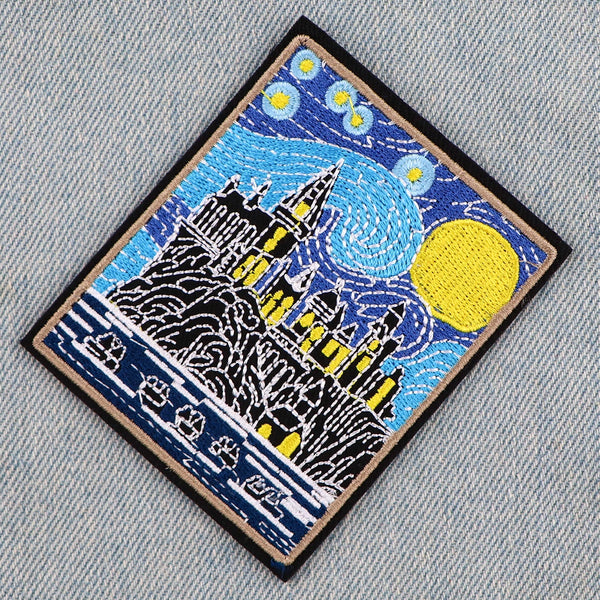 Van Gogh 'Starry Night Castle' Embroidered Patch