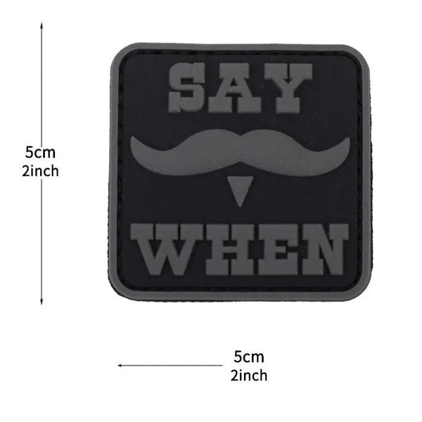 Doc Holliday Mustache 'Say When' PVC Rubber Velcro Patch