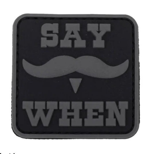 Doc Holliday Mustache 'Say When' PVC Rubber Velcro Patch