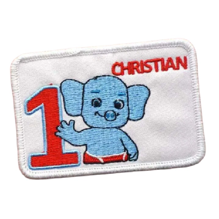 Cute Elephant 'Square' Embroidered Patch