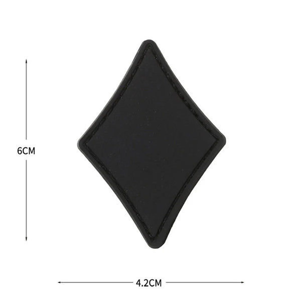 Playing Card Symbol 'Diamond' PVC Rubber Velcro Patch