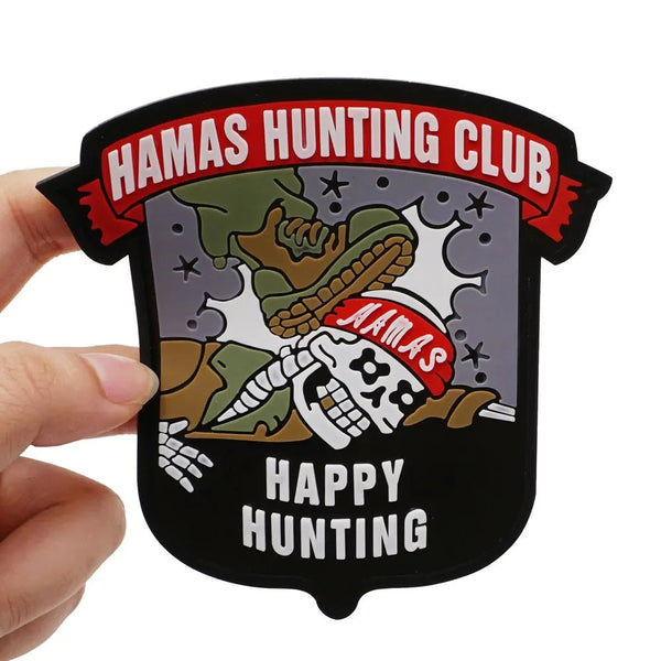 Military Tactical 'Hamas Hunting Club' PVC Rubber Velcro Patch