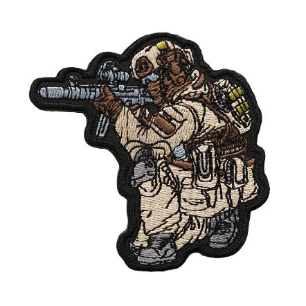 Military Tactical 'Pointing Gun | 1.0' Embroidered Velcro Patch