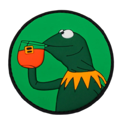 Kermit the Frog ‘Drinking Tea’ PVC Rubber Velcro Patch